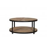 2 tier metal and wood coffee table