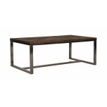 Wooden top coffee table with metal base