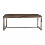 Wooden top coffee table with metal base