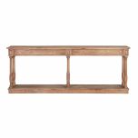 elm wood console with bottom shelf 
