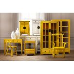 Indochine bedside table with one drawer and open shelf