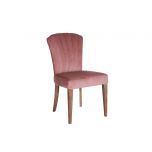 Upholstered dining chair with fan back upholstered detail 