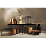 Blackish bronzed metal side table 