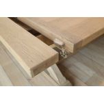 Block and chisel Wooden extension dining table with cross leg detail