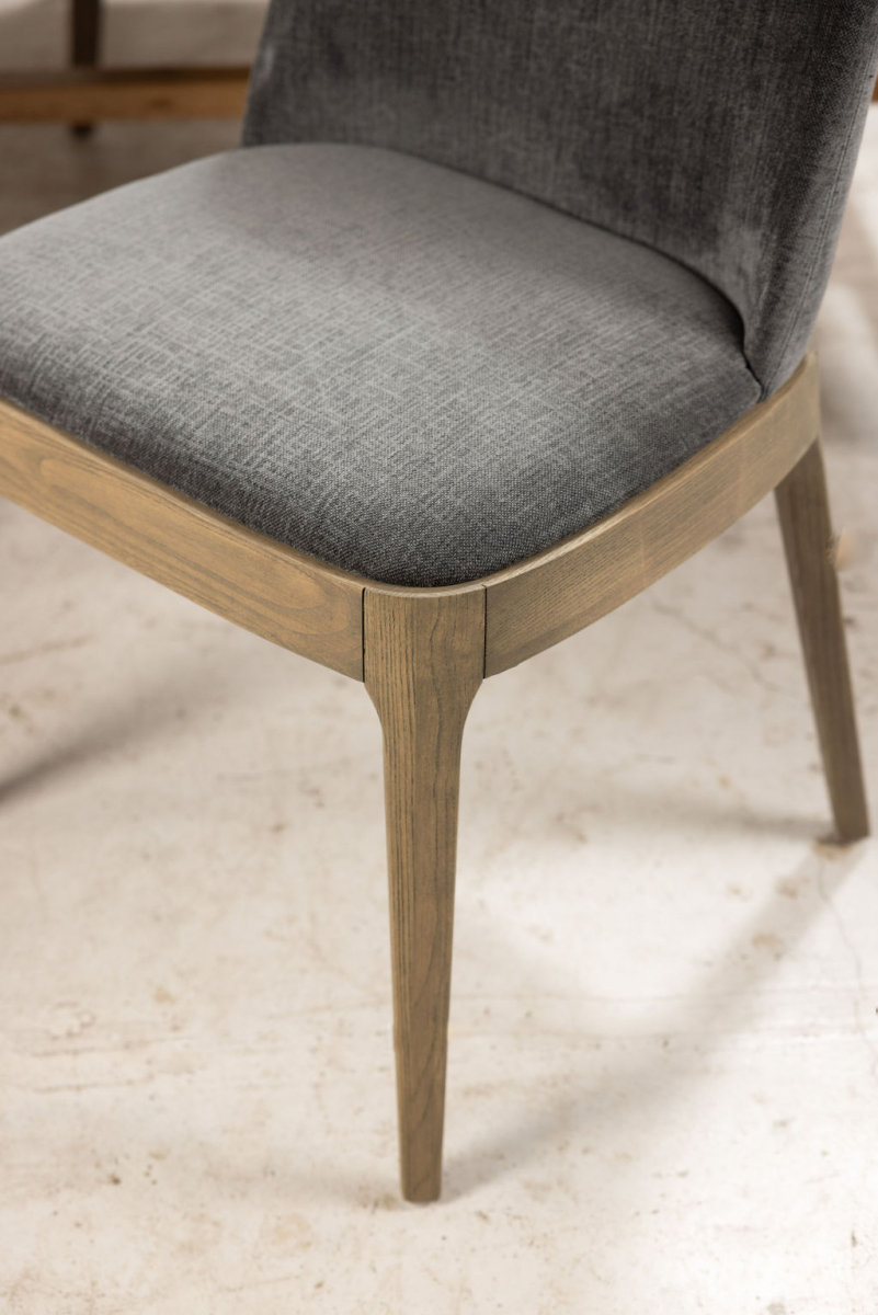 Modern upholstered dining chair in charcoal