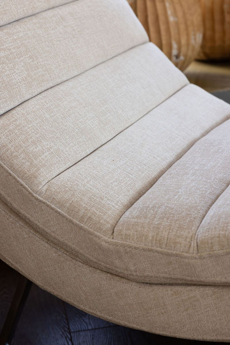 modern lounger upholstered in chenille fabric 