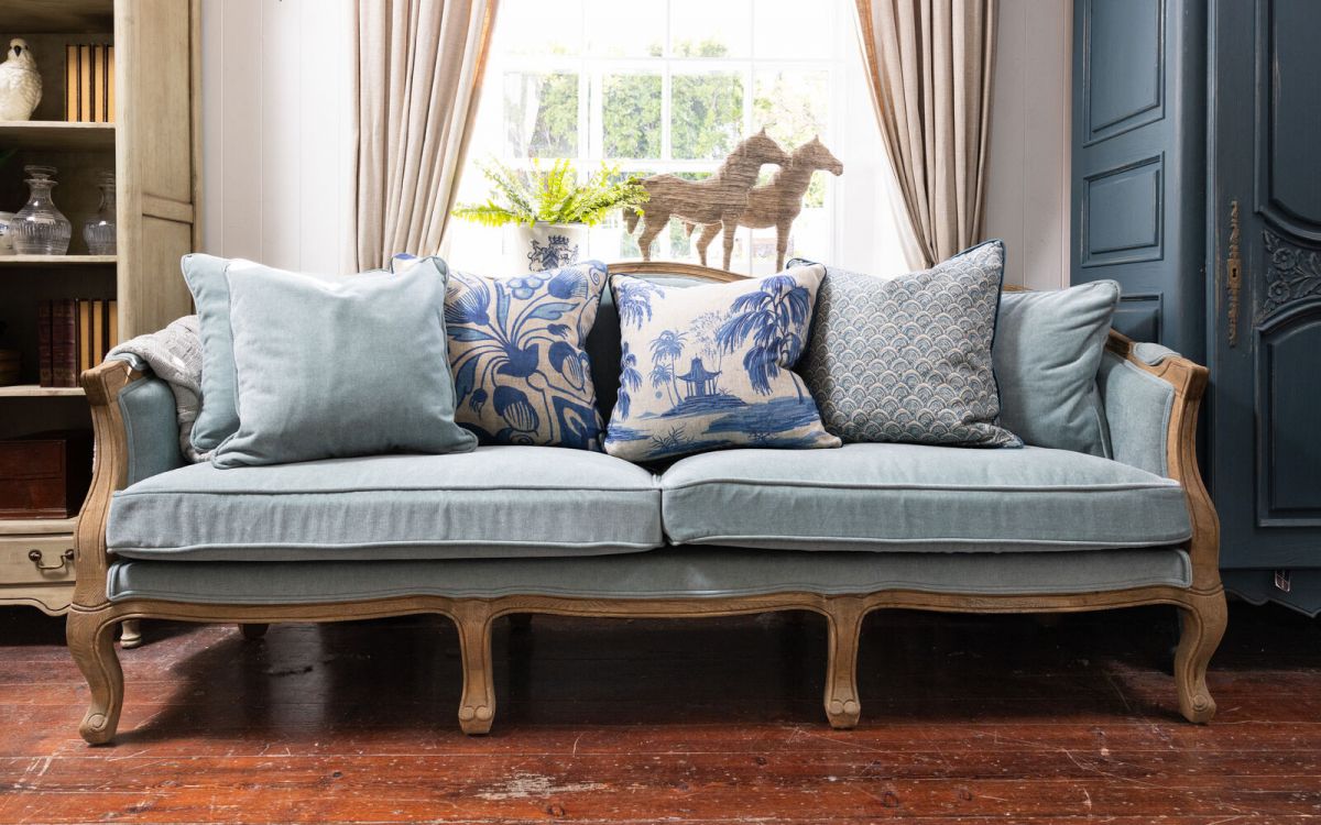 French style sofa with wooden frame
