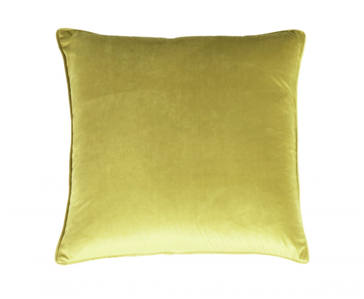 Chartreuse yellow velvet scatter cushion 