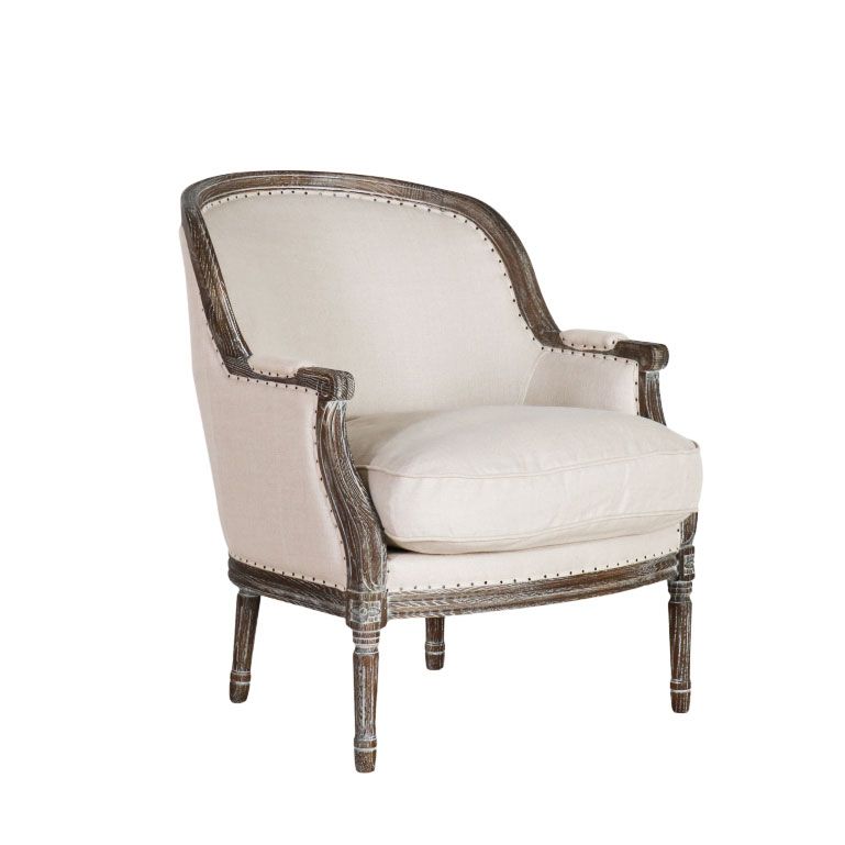 French chair with wooden frame