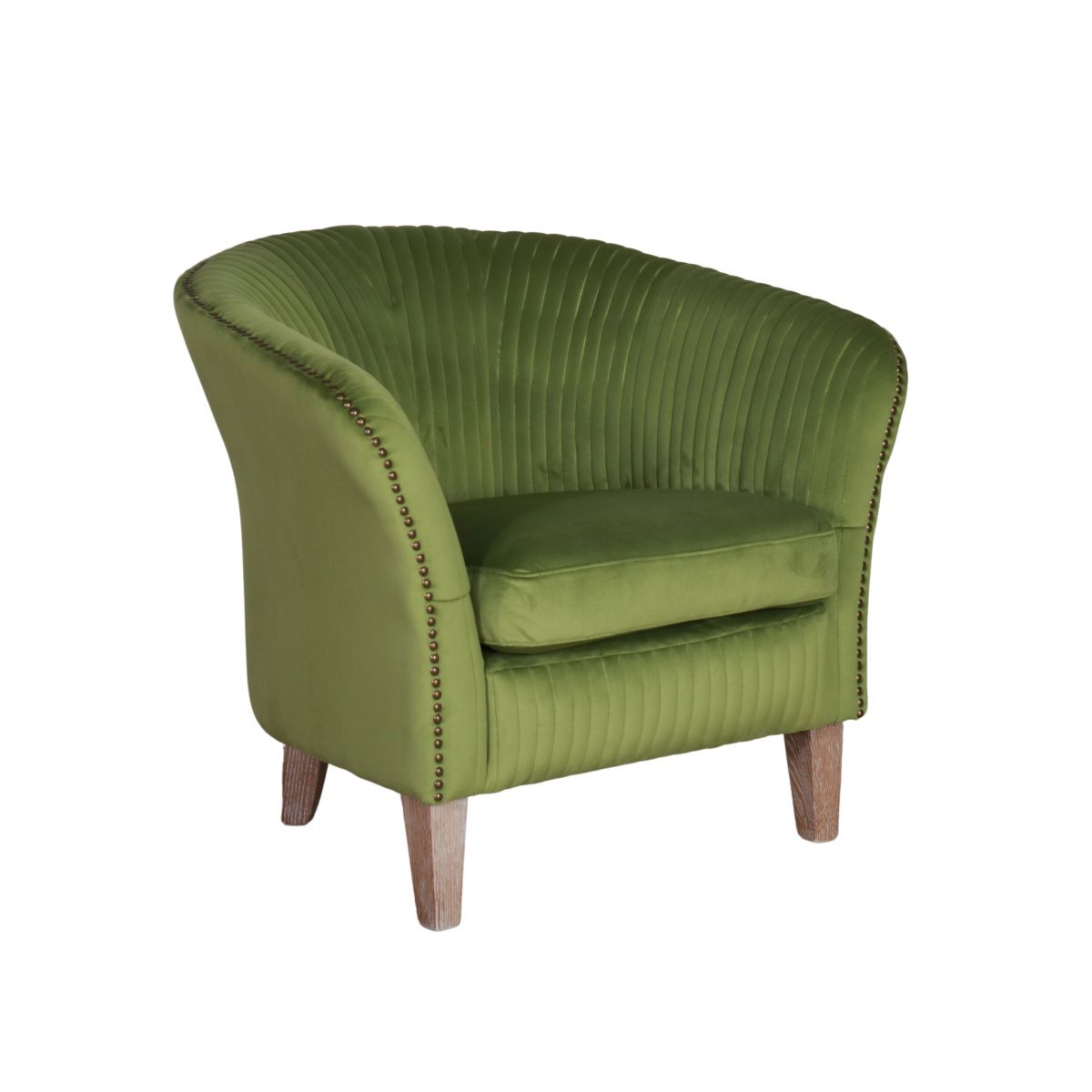 Fully upholstered velvet tub chair 