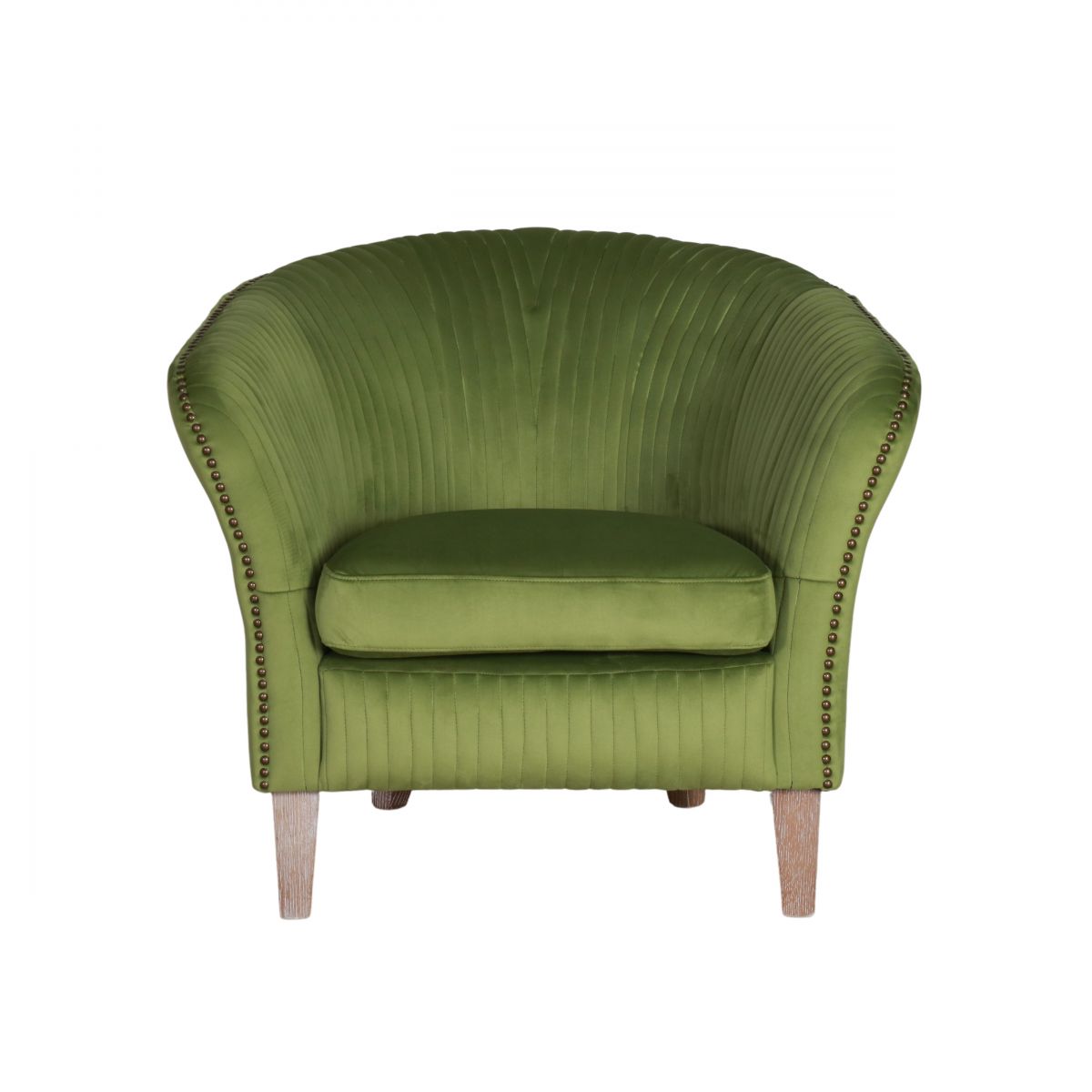 Fully upholstered velvet tub chair 