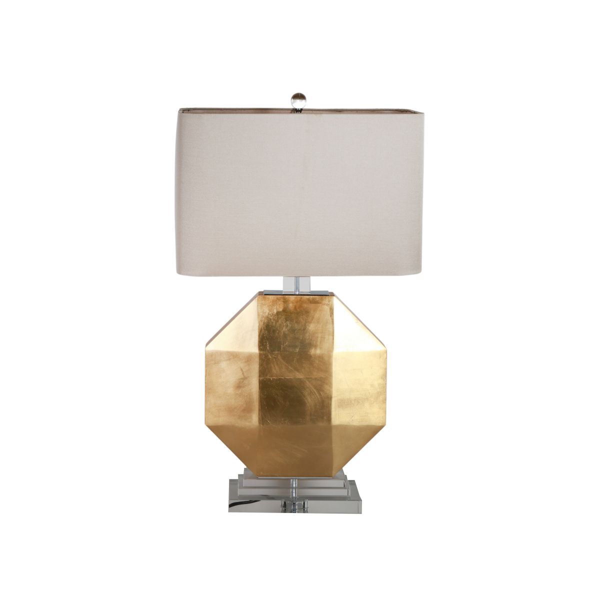 Block & Chisel crystal, iron and MDF lamp with white linen shade