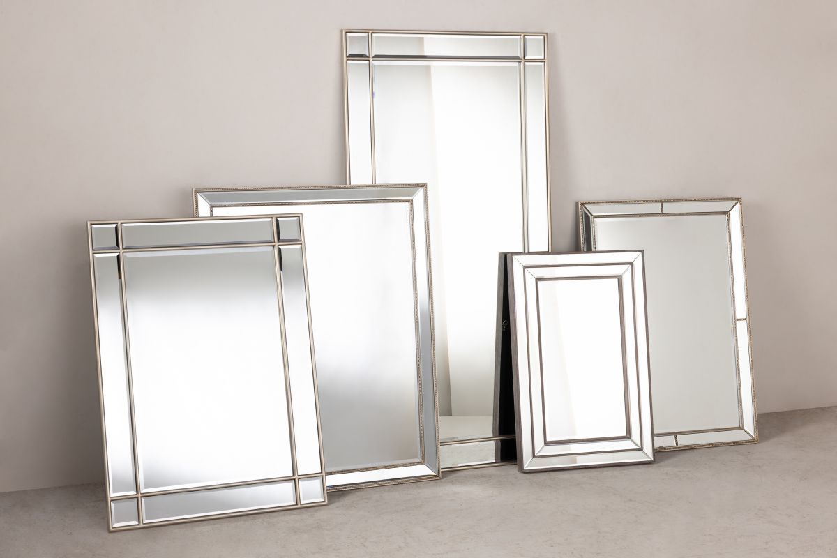Block & Chisel rectangular mirror with silver wooden frame