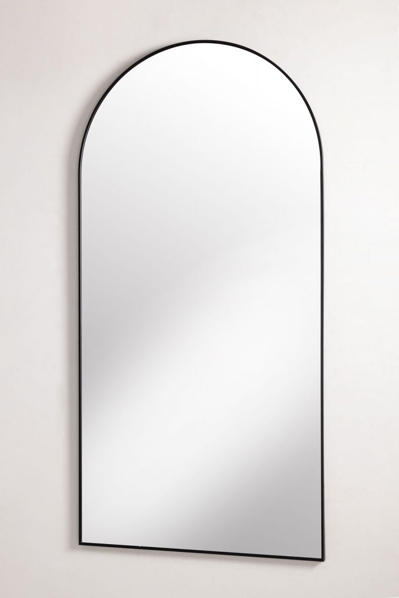black framed arched mirror 