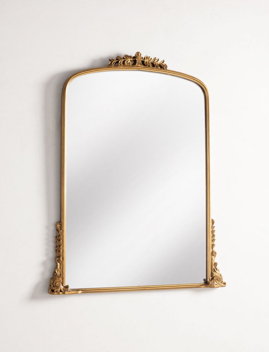 Gold ornate mantle mirror 