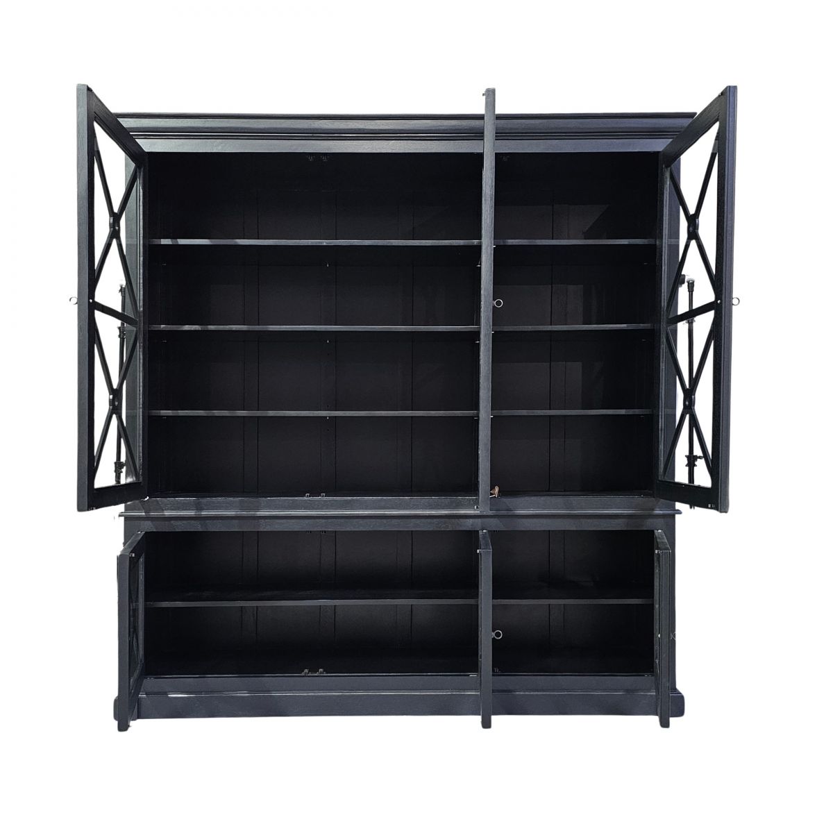 Block and chisel storage cabinet with glass doors
