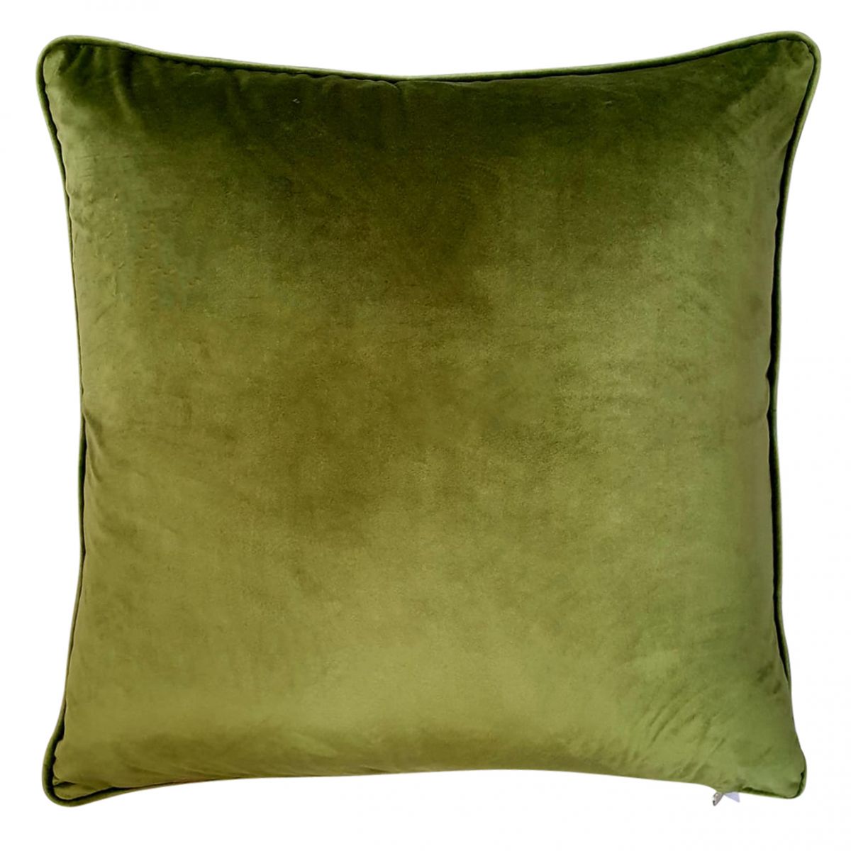 cushion with green velvet backing