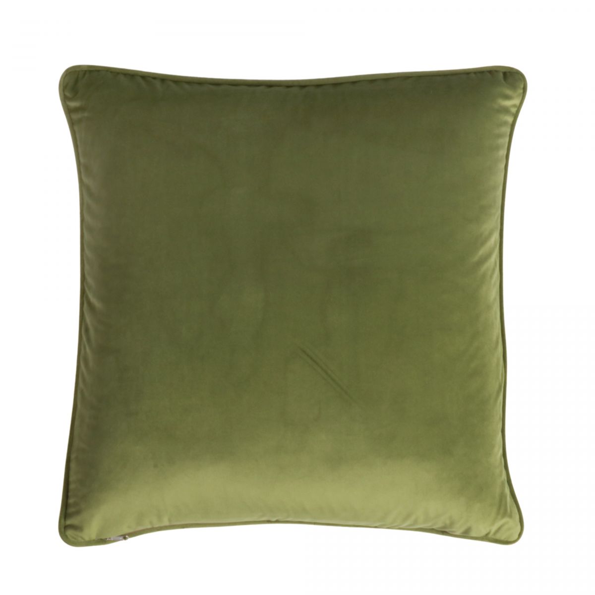 Blossom cushion with green velvet backing 