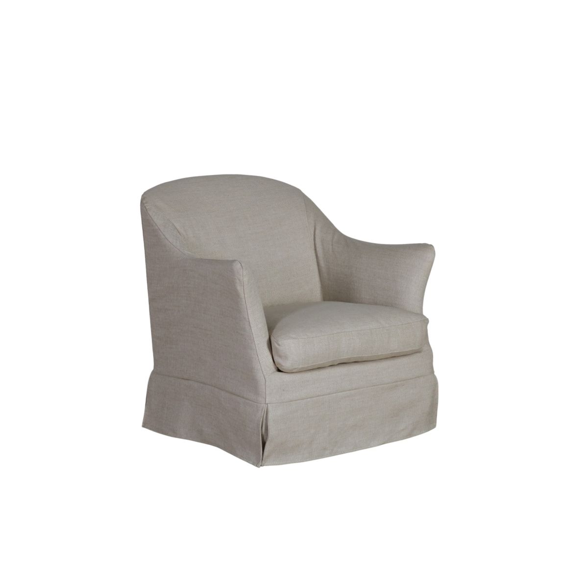 Linen slipcover tub chair 