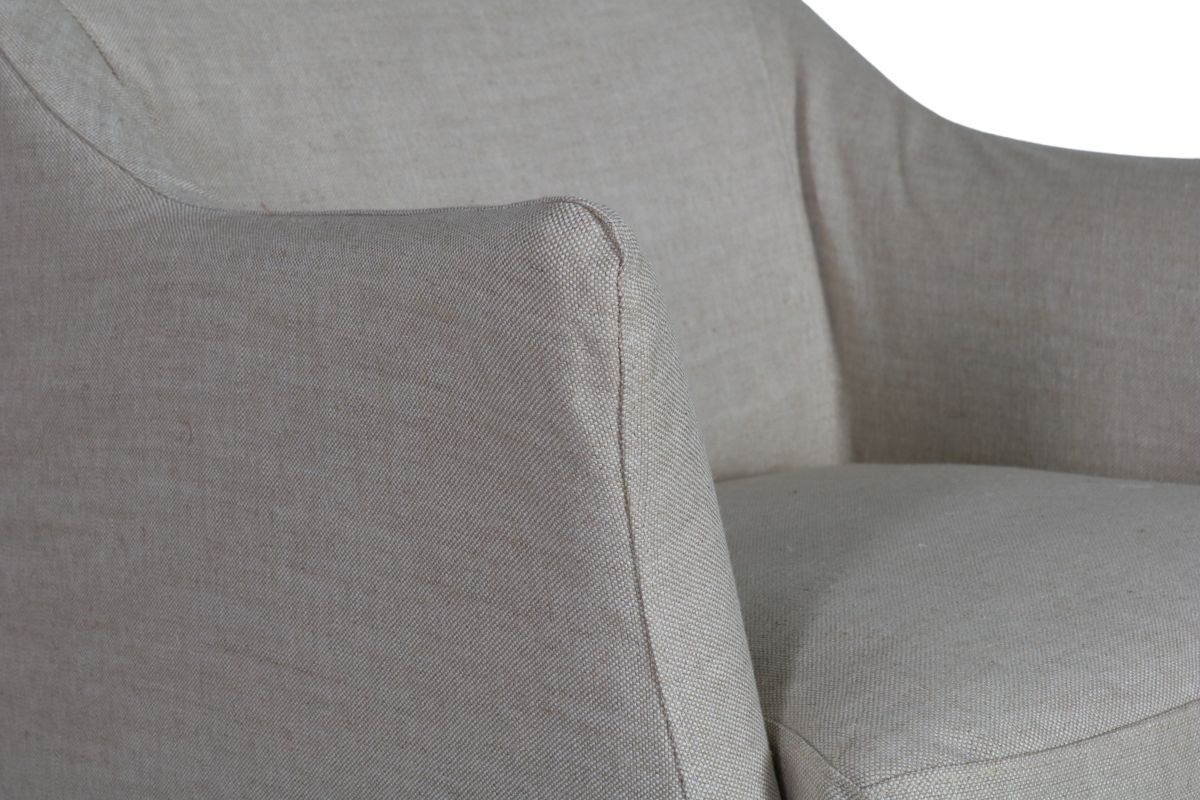 Linen slipcover tub chair 