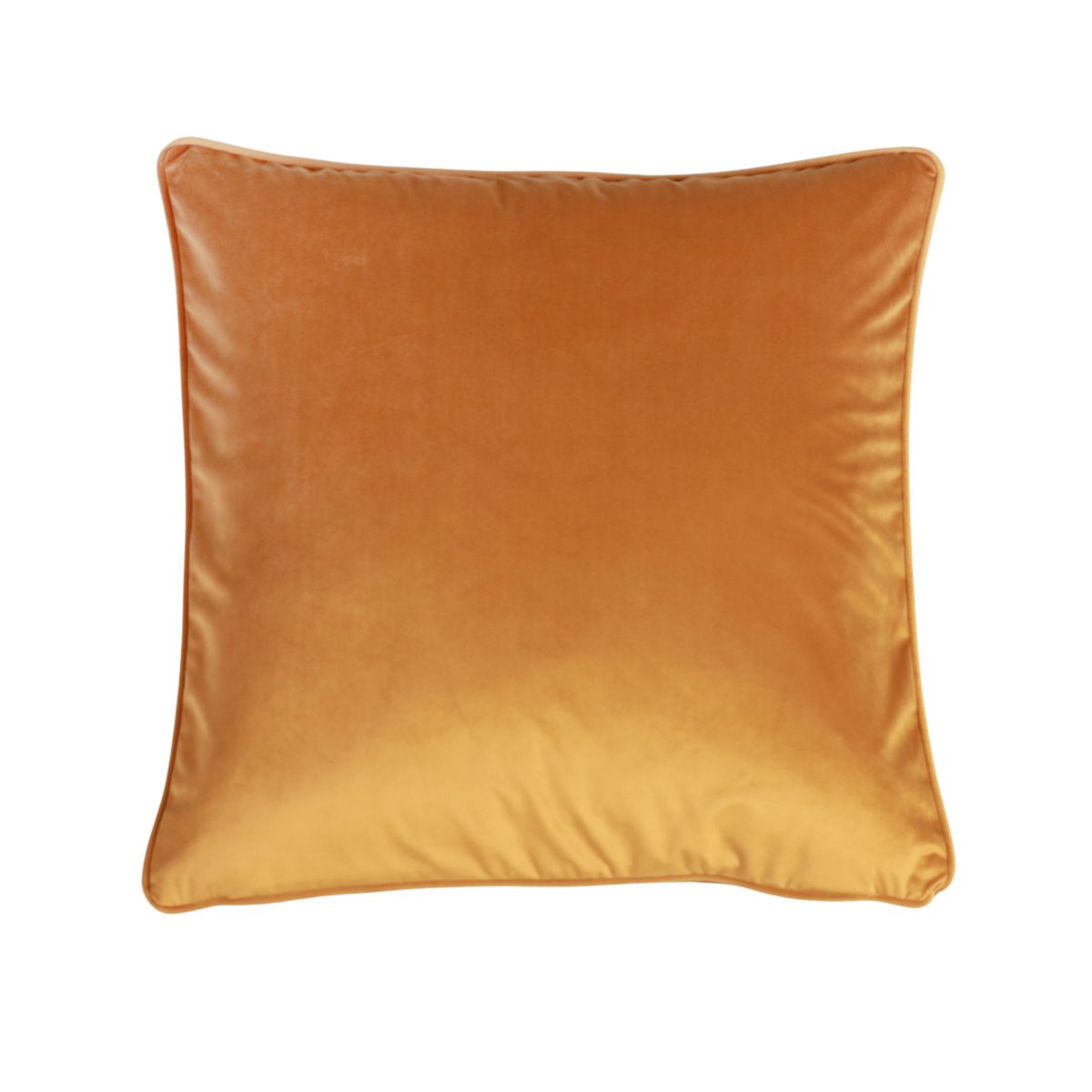 Velvet musstard cushion with piping 