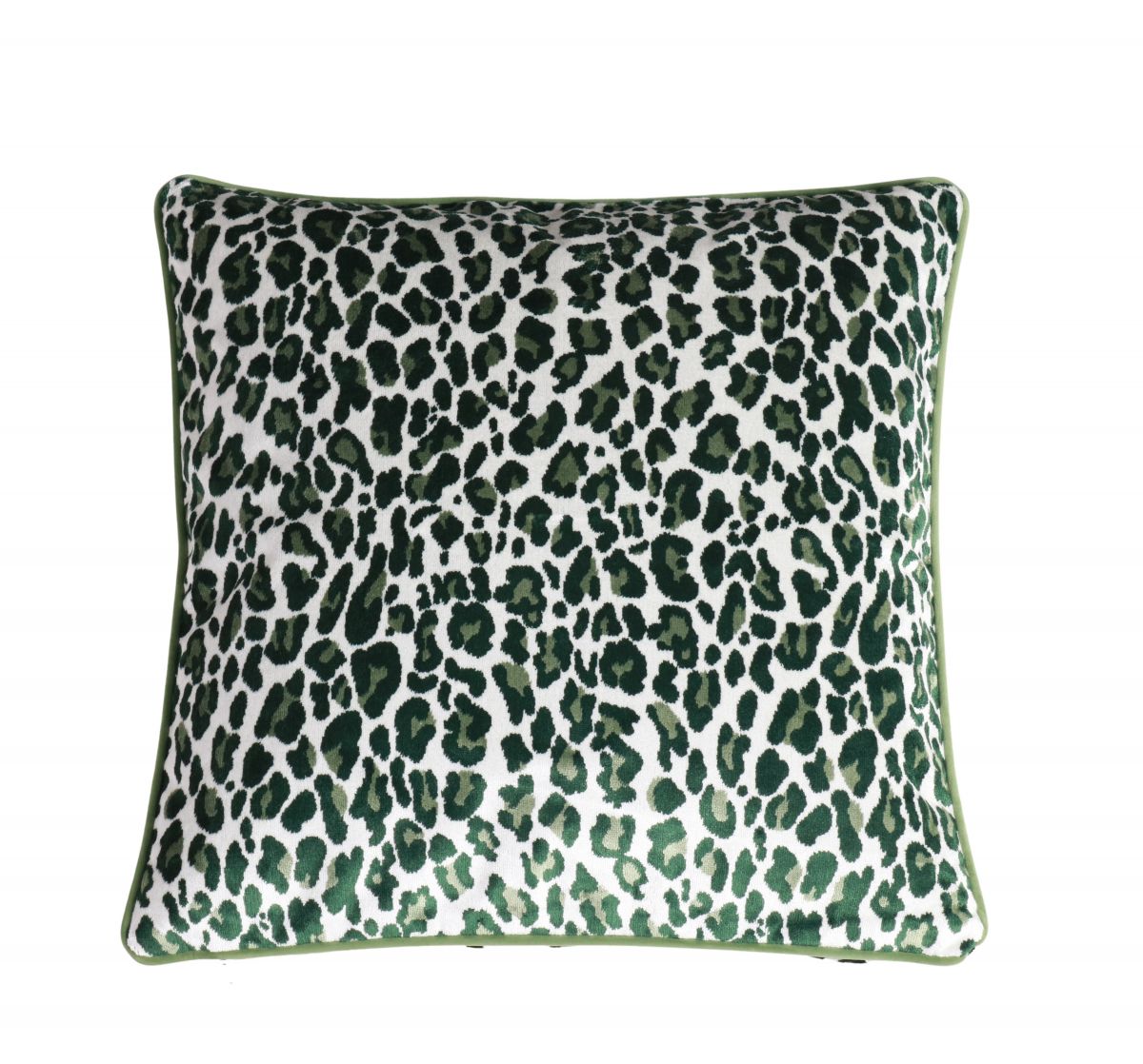 Green leopard print scatter cushion 