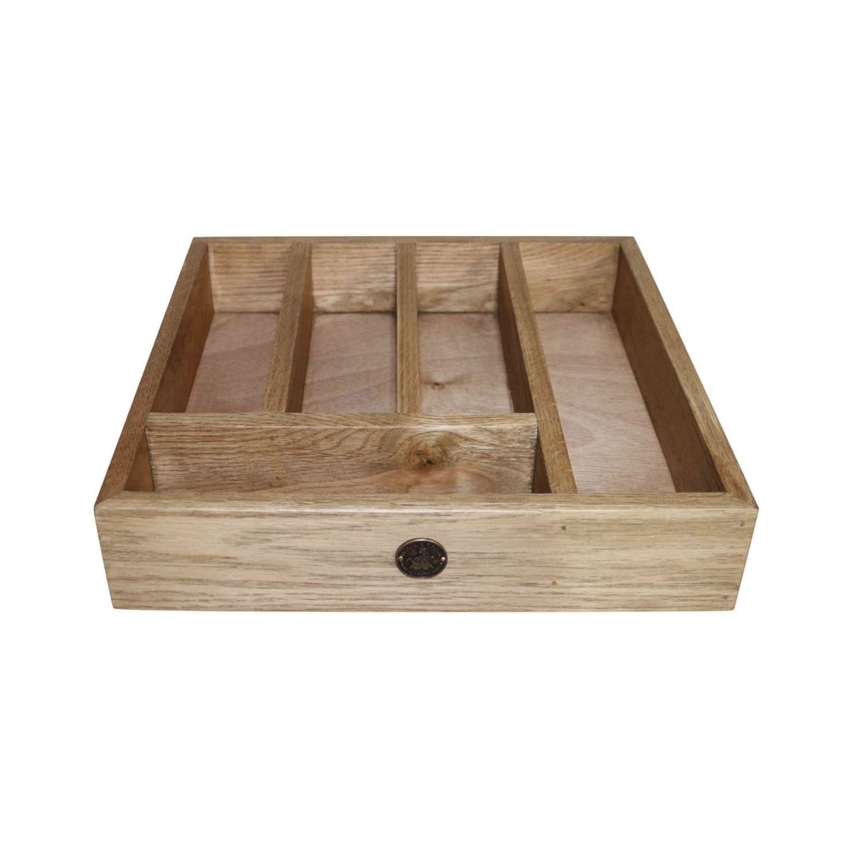 Block & Chisel solid weathered oak cutlery tray