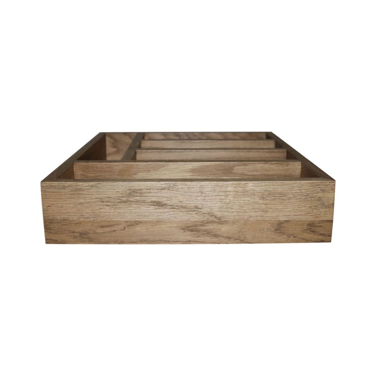 Block & Chisel solid weathered oak cutlery tray