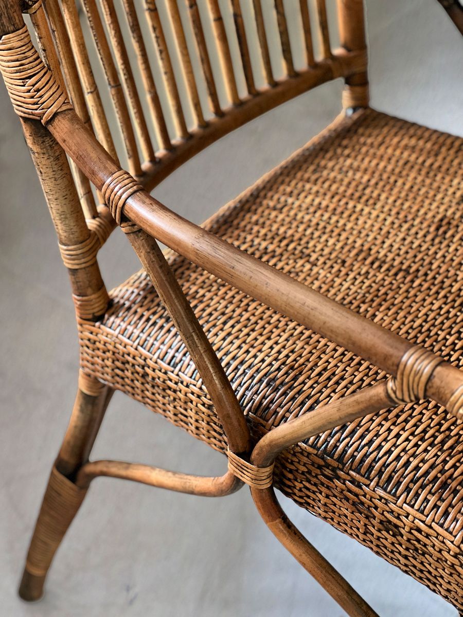 Natural cane armchair villa collection 