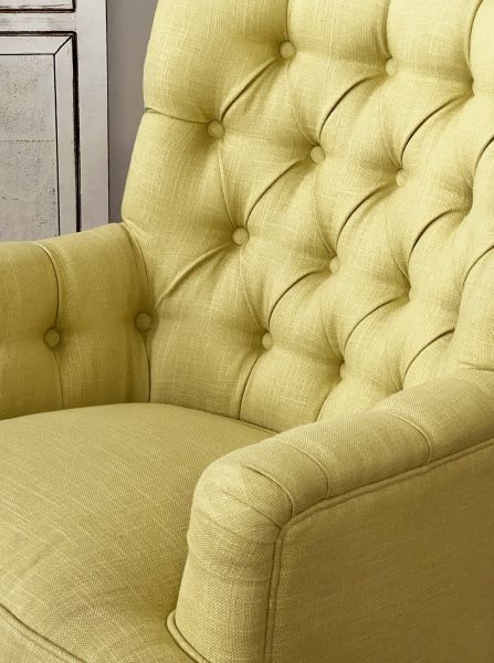 Armchair with deep buttoned detail and queen anne legs