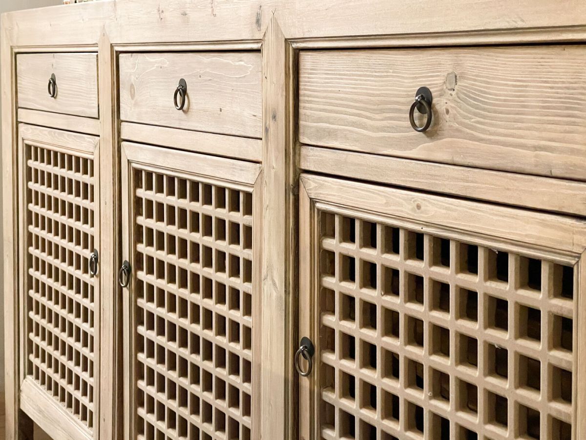 3 door lattice sideboard 