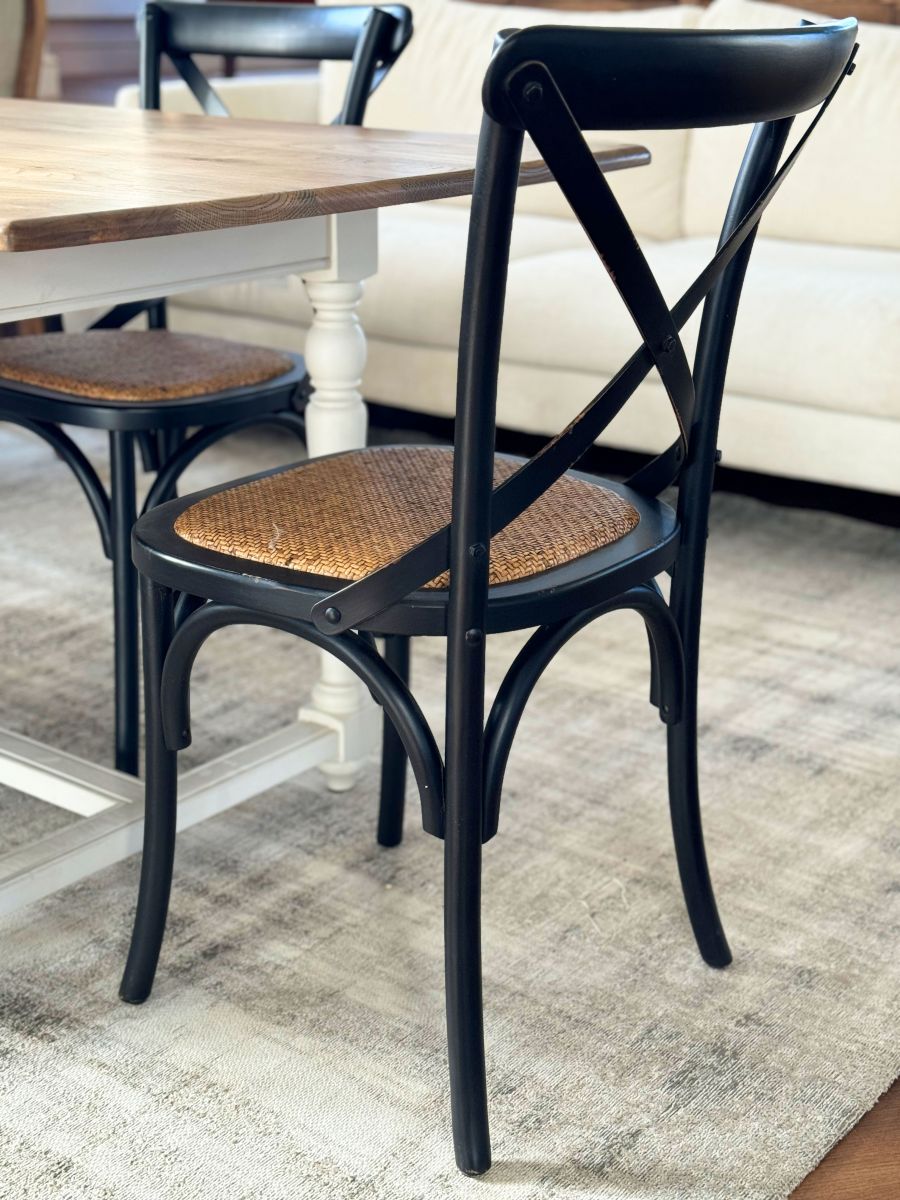 Black cross back dining chair 