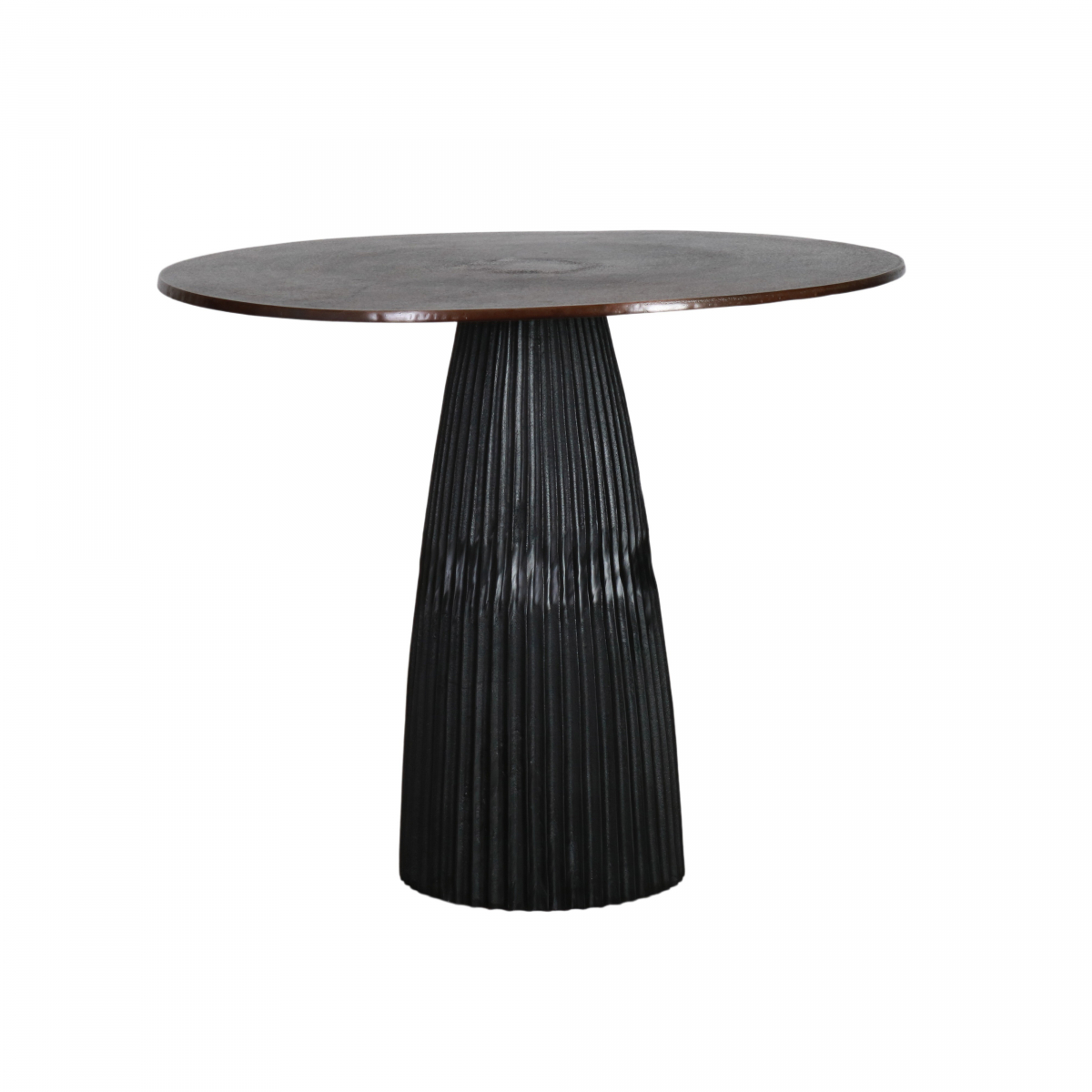 Blackish bronzed metal side table 