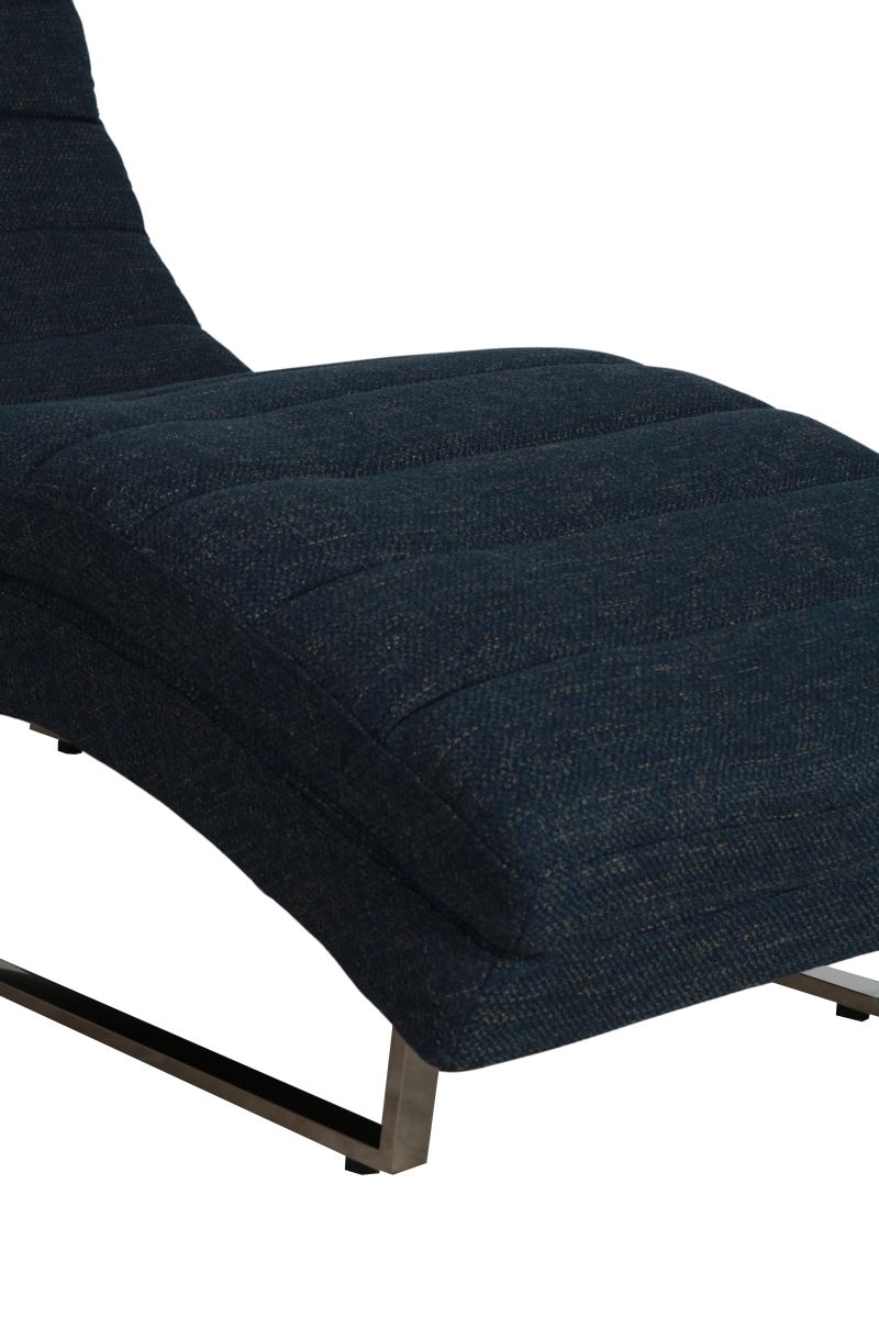 modern lounger upholstered in chenille fabric 