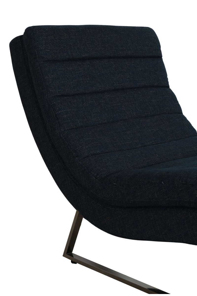 modern lounger upholstered in chenille fabric 