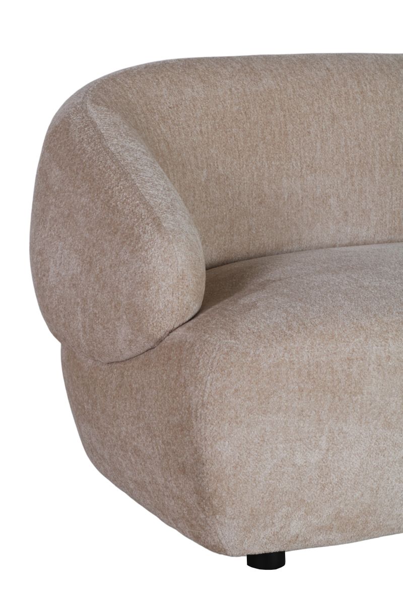 modern 3 seater sofa upholstered in chenille fabric