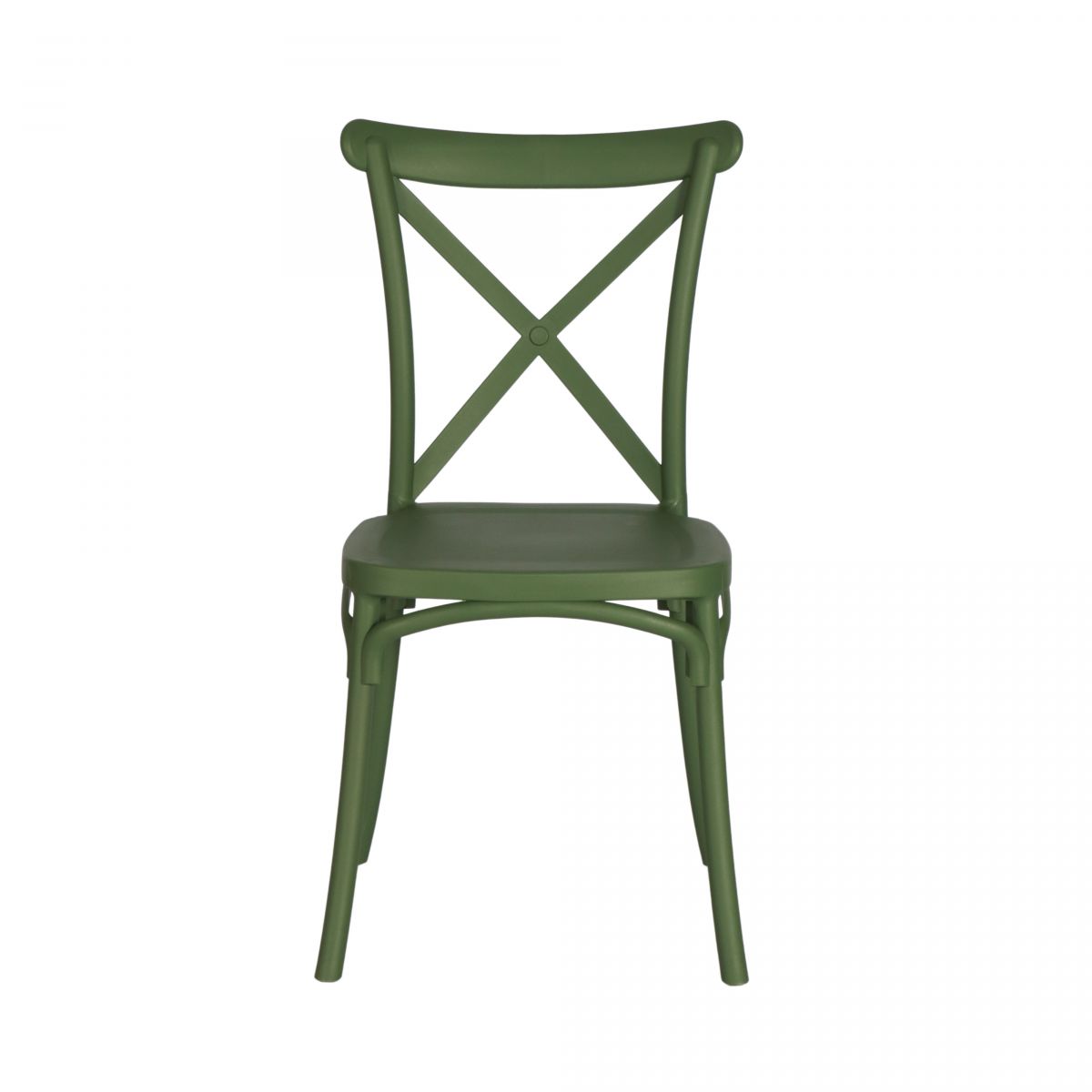 Block and chisel pvc cross back dining chair 