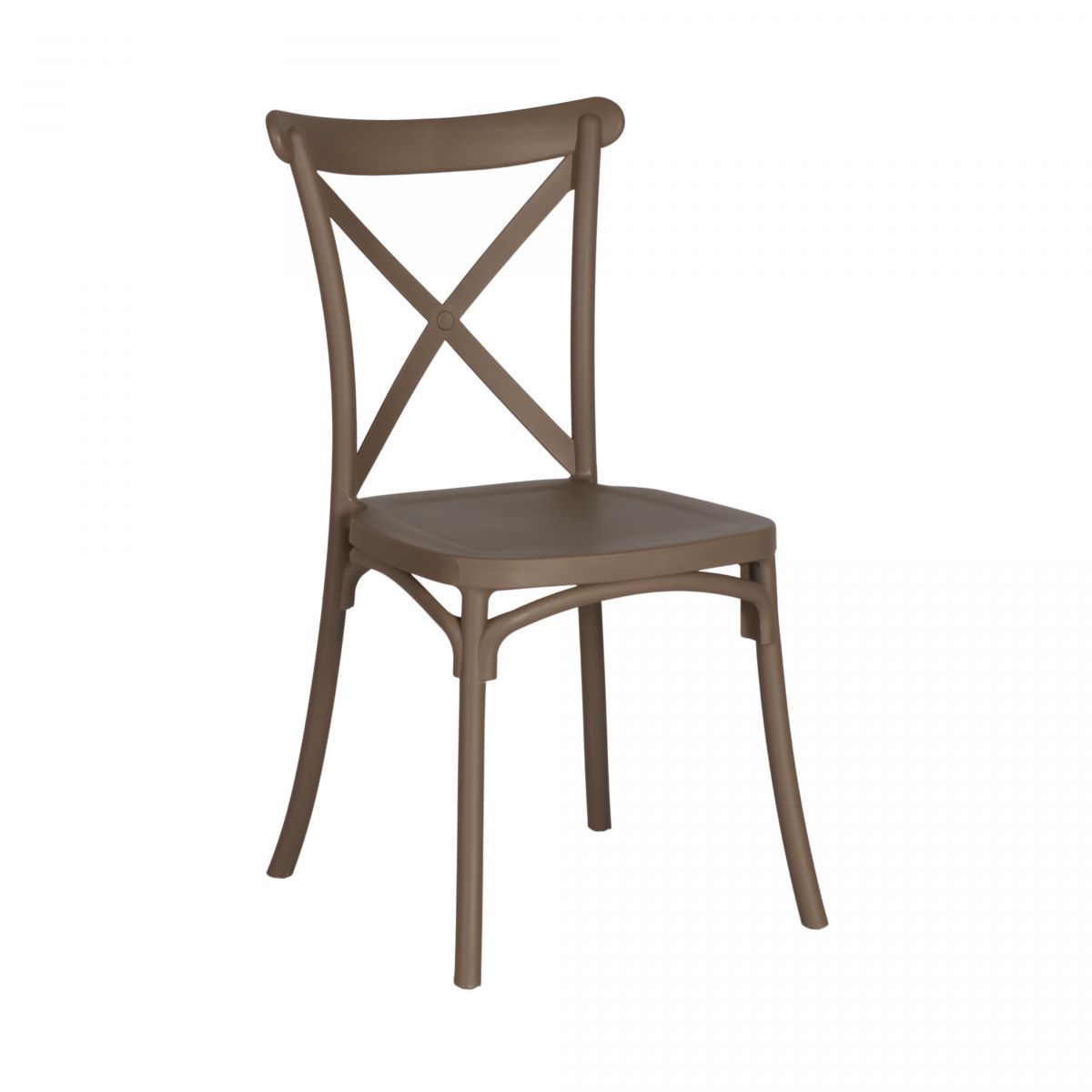 Block and chisel pvc cross back dining chair 