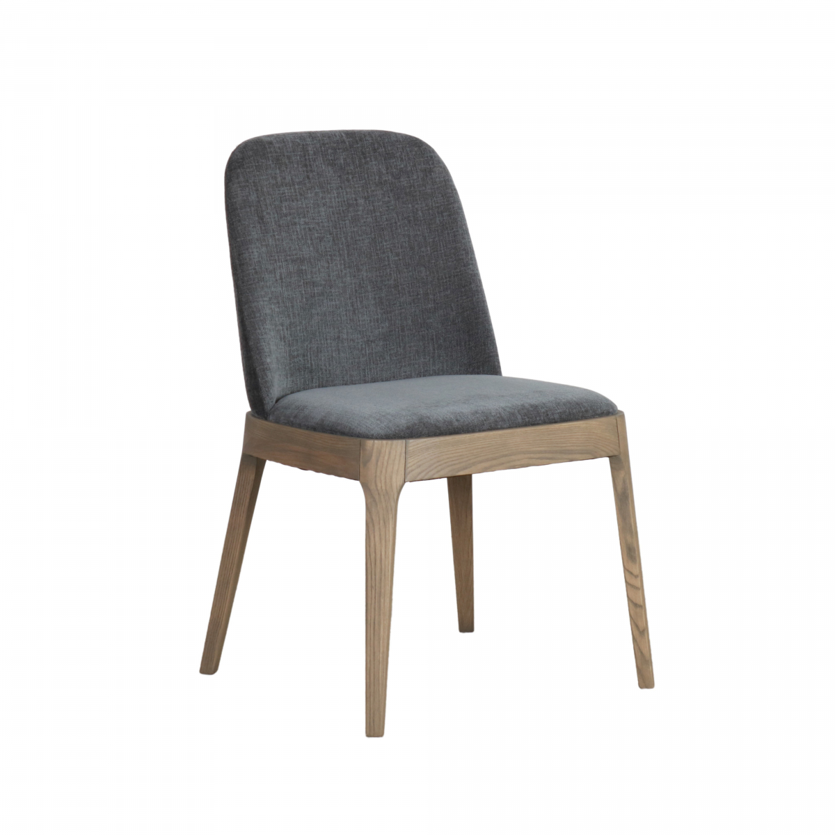 Modern upholstered dining chair in charcoal