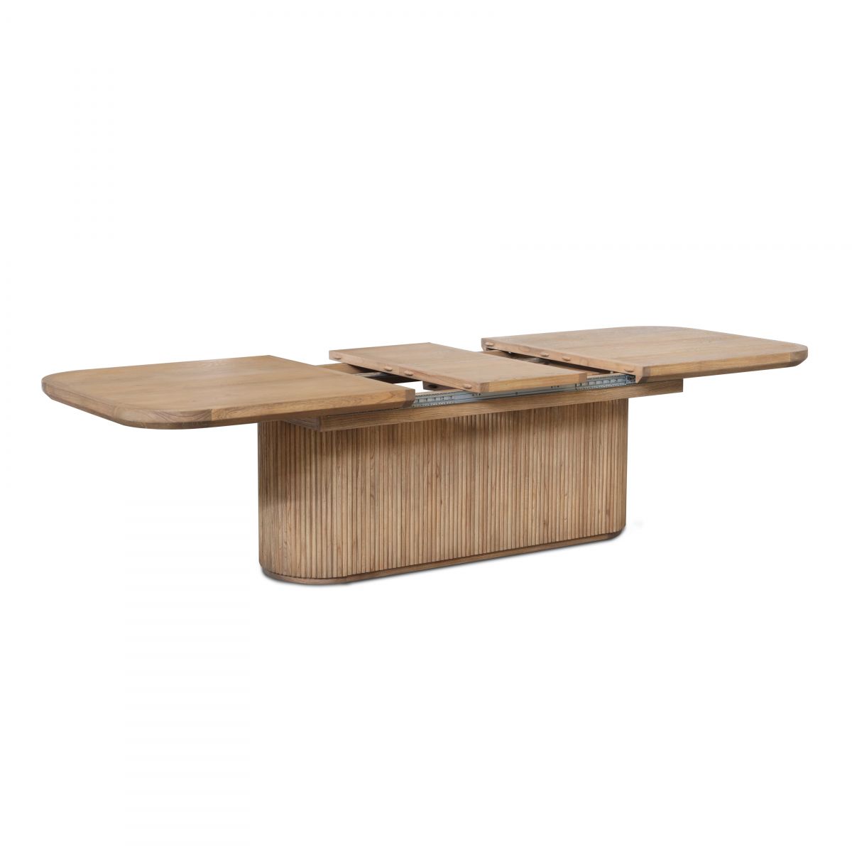 Block and chisel Oval base extension dining table