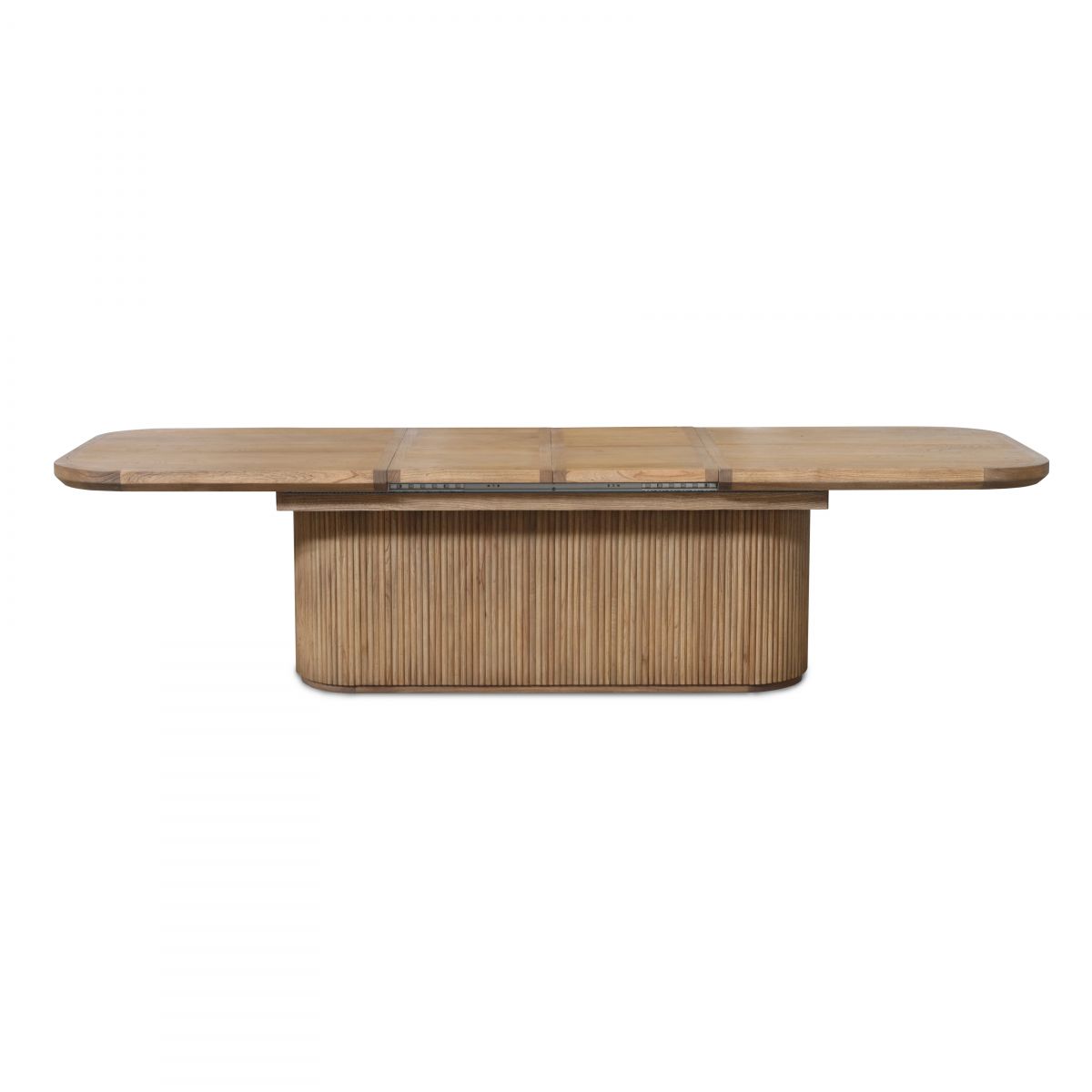 Block and chisel Oval base extension dining table