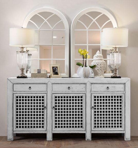 3 door lattice sideboard 