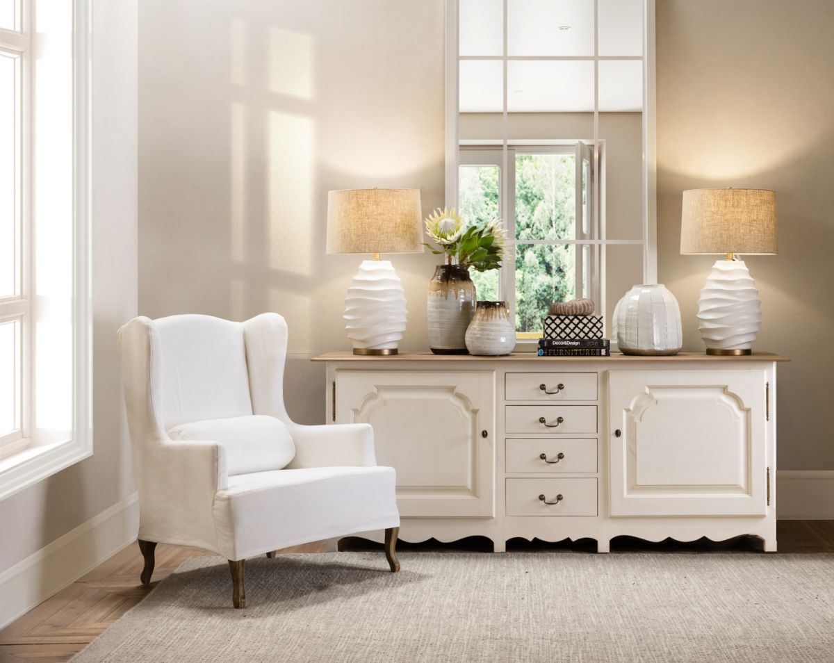 slipcover wingchair with oak legs