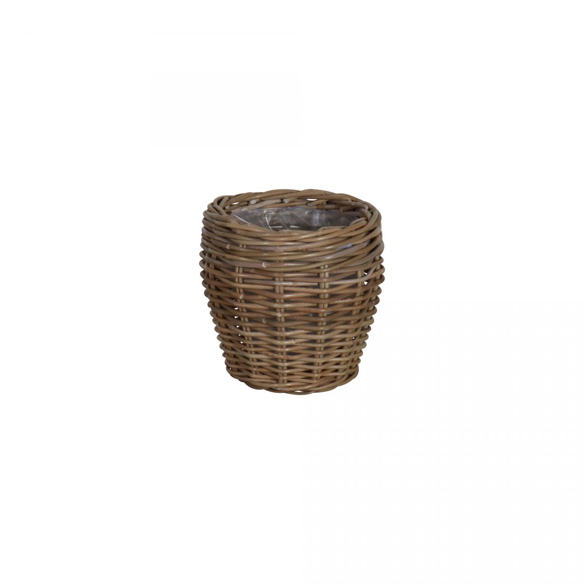 Round basket with plastic lining