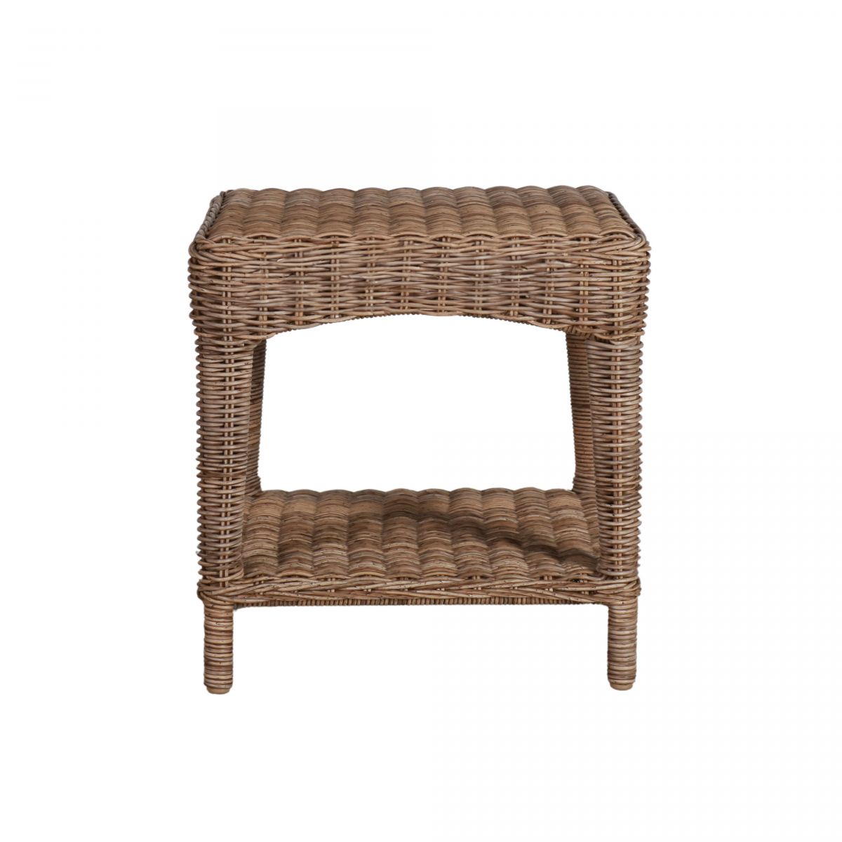 square synthetic rattan outdoor side table