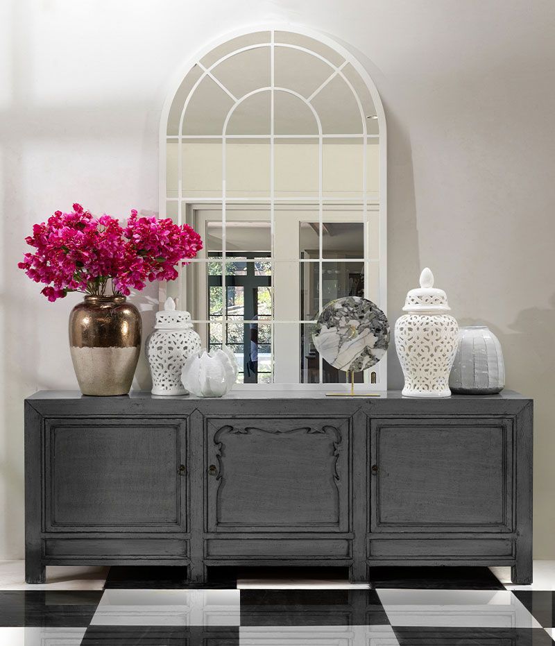 3 door painted lacquered sideboard with storage