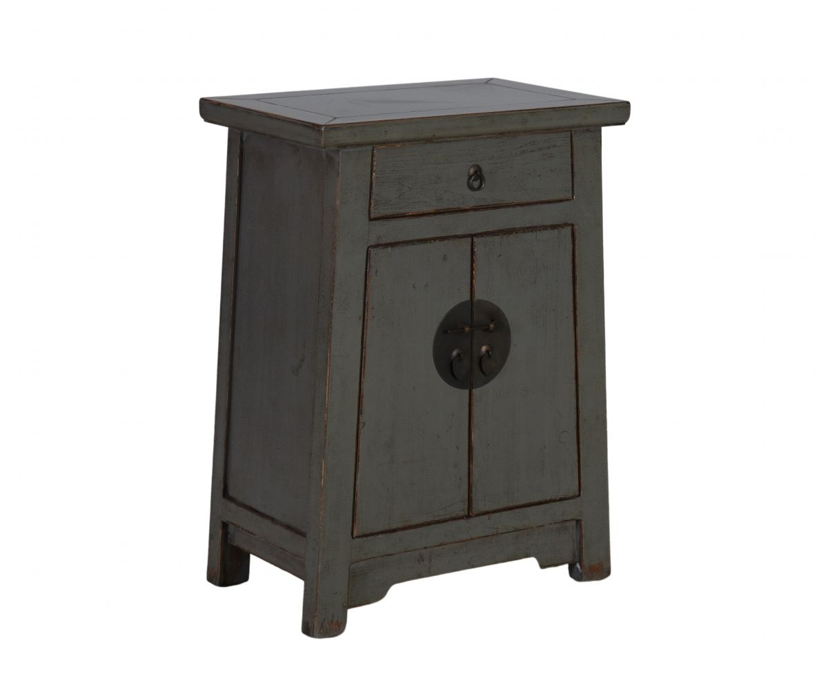 Painted lacquered cabinet with 2 doors and 1 drawer