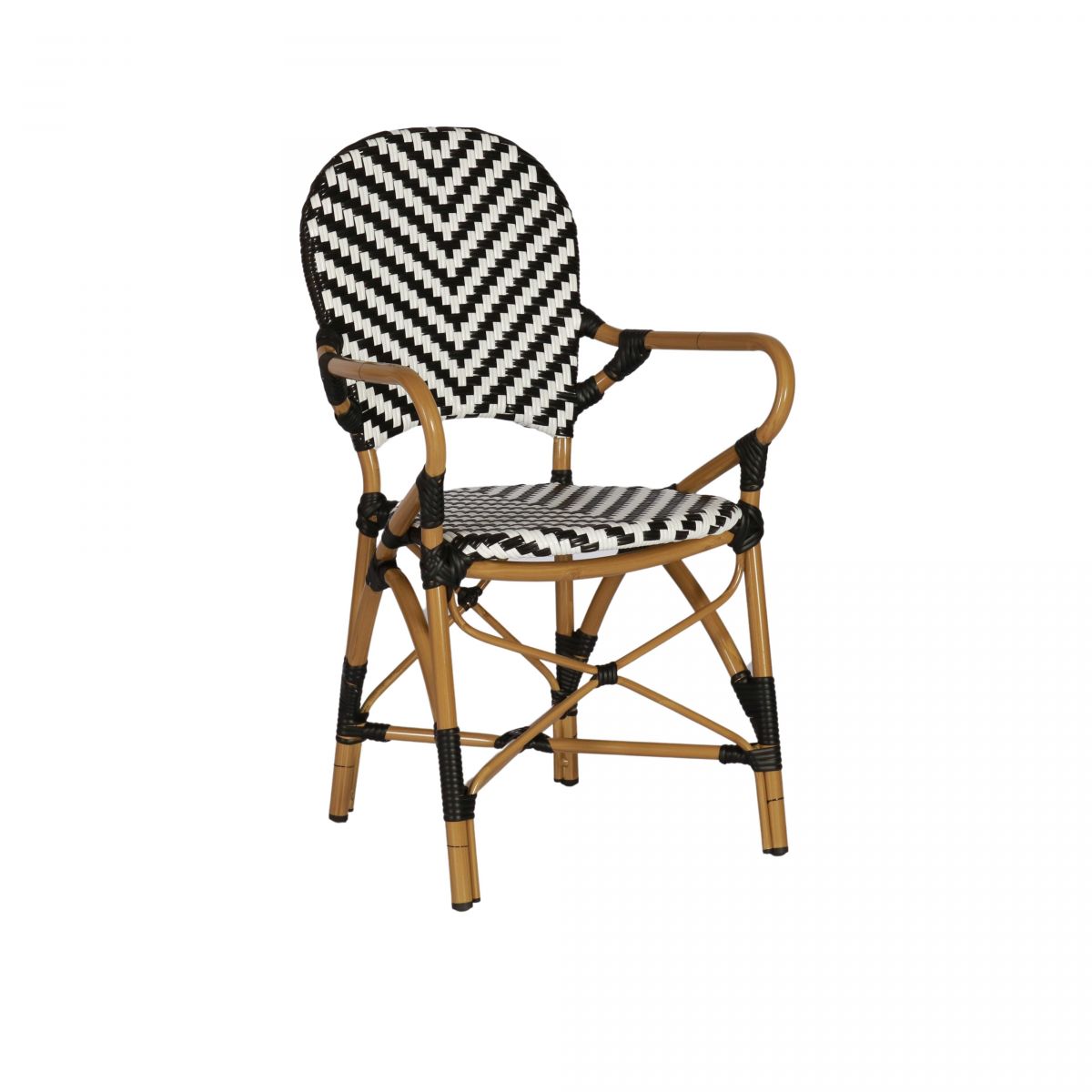 Black and white pvc carver chair 
