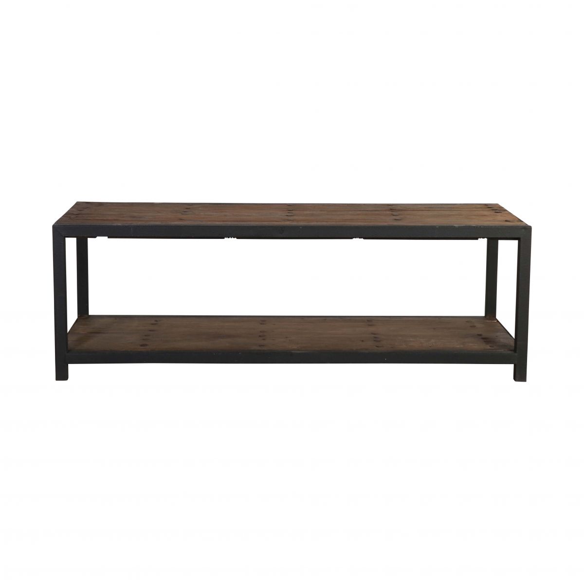 Industrial style coffee table with black metal frame