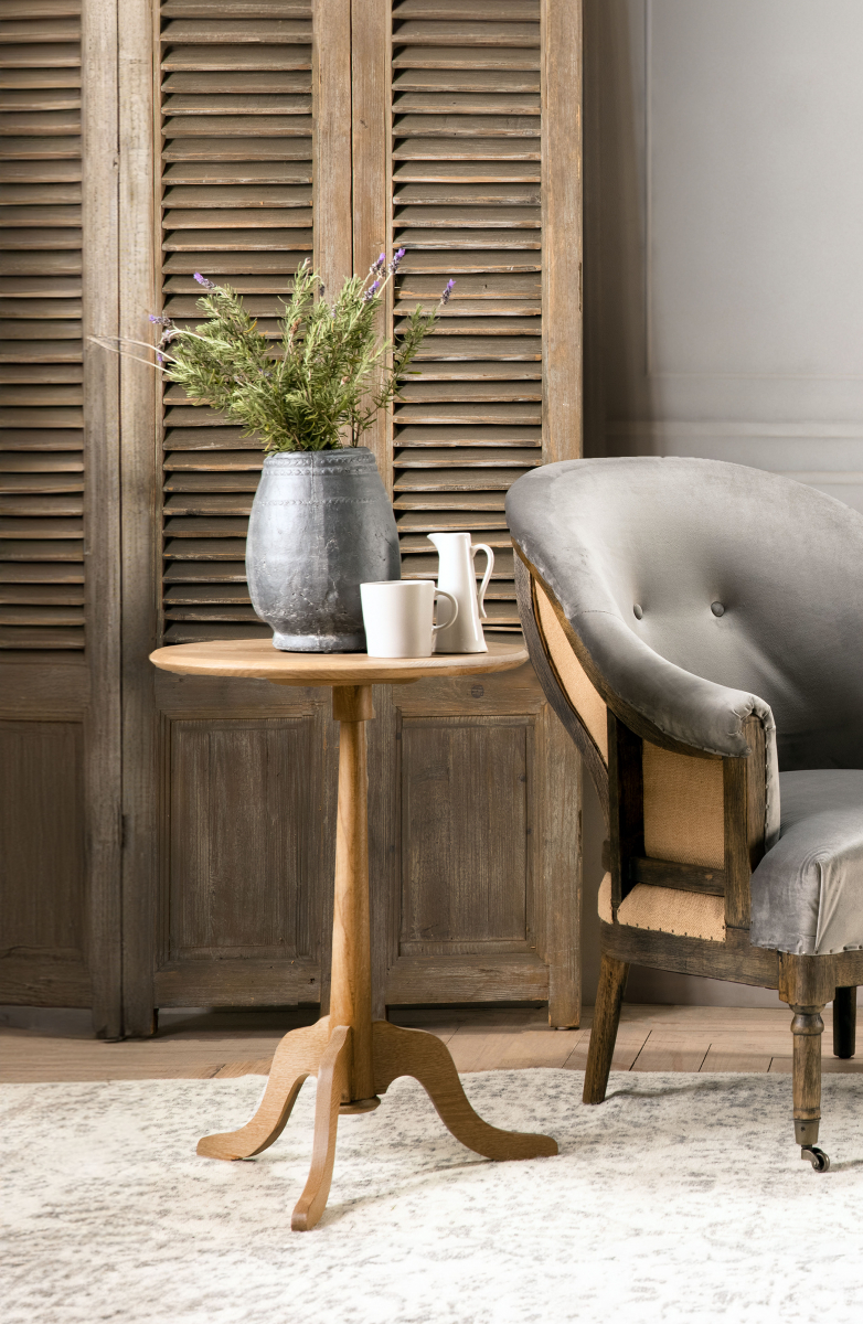 block and chisel solid oak side table 